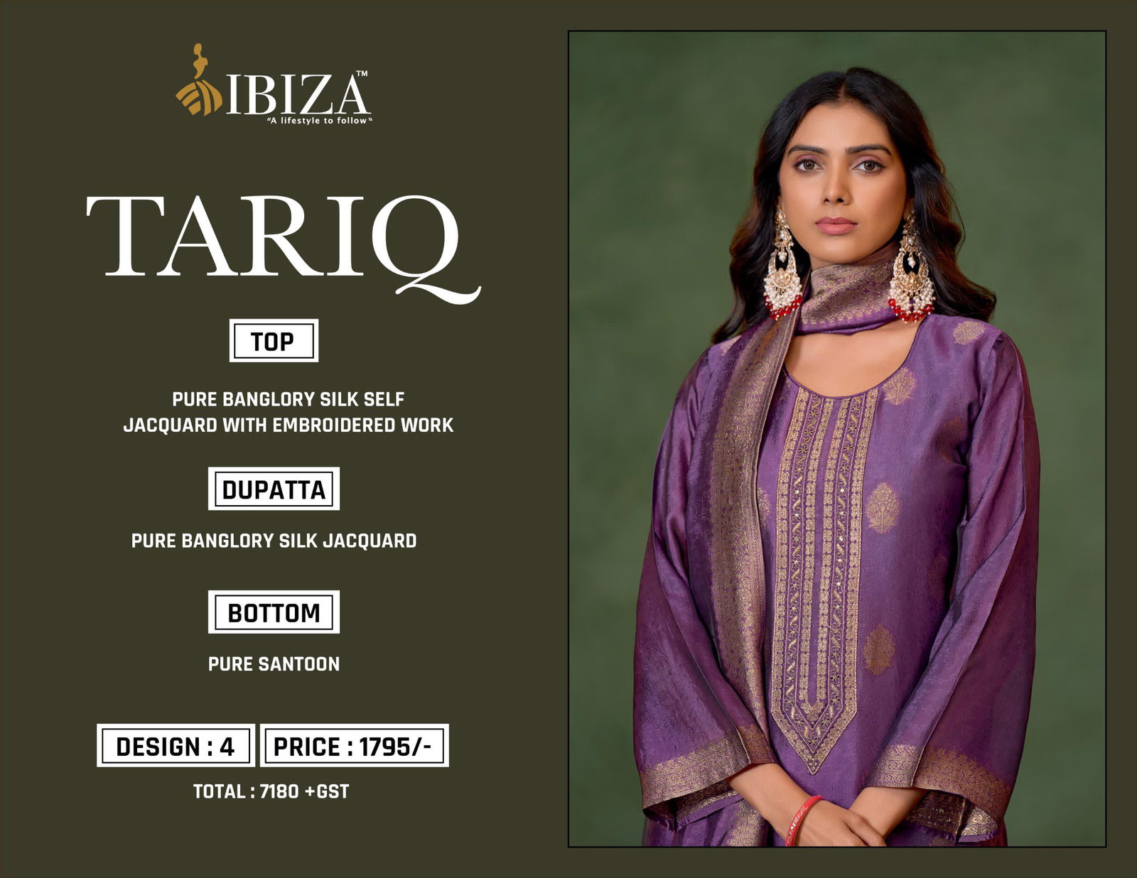 Tariq By Ibiza Banglory Silk Salwar Kameez Wholesale Shop In Surat